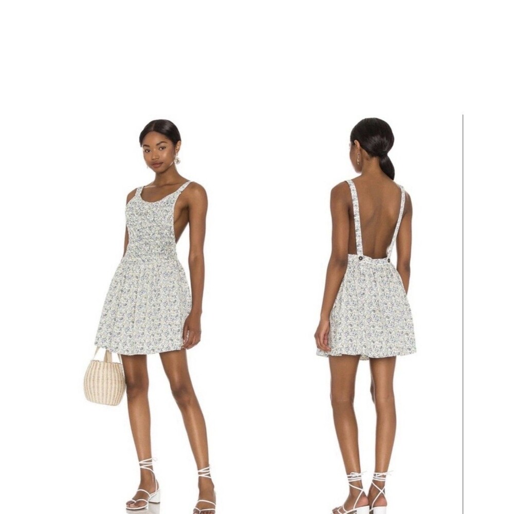 Free People Petunia Floral Open Back Dainty Mini Dress Size Small
